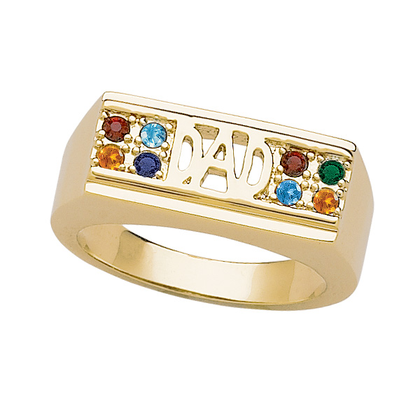 Men's DAD Family Birthstone Ring