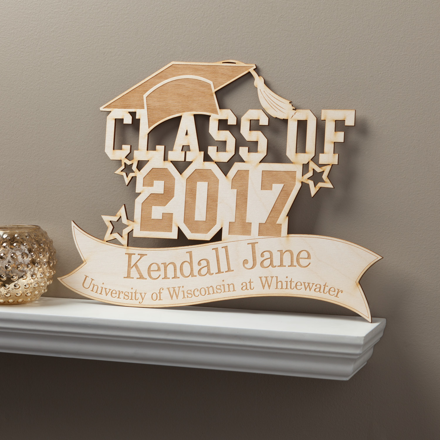 Class of 2017 Personalized Wood Graduation Plaque