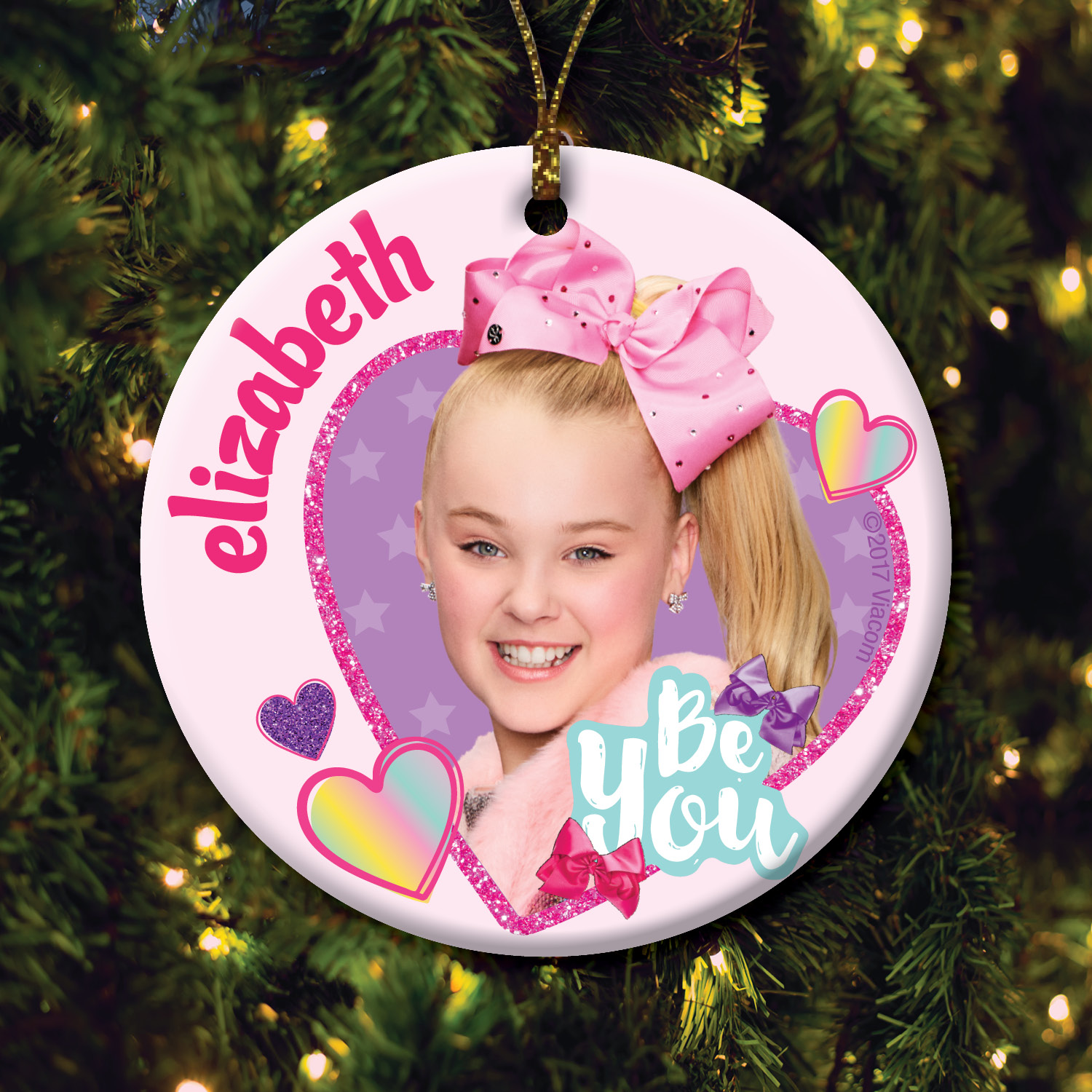 JoJo Siwa Round Christmas Ornament